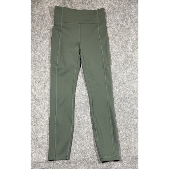 Lululemon Leggings Womens 4 Green Pockets Athleisure Workout Yoga - Picture 2 of 14